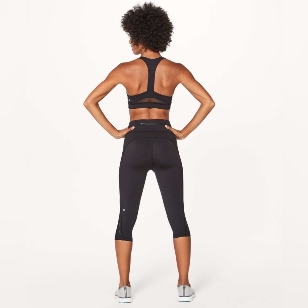 Lululemon Break Free Crop Nulux 17" Leggings Black Size 4 Running Gym Sports - Picture 4 of 16